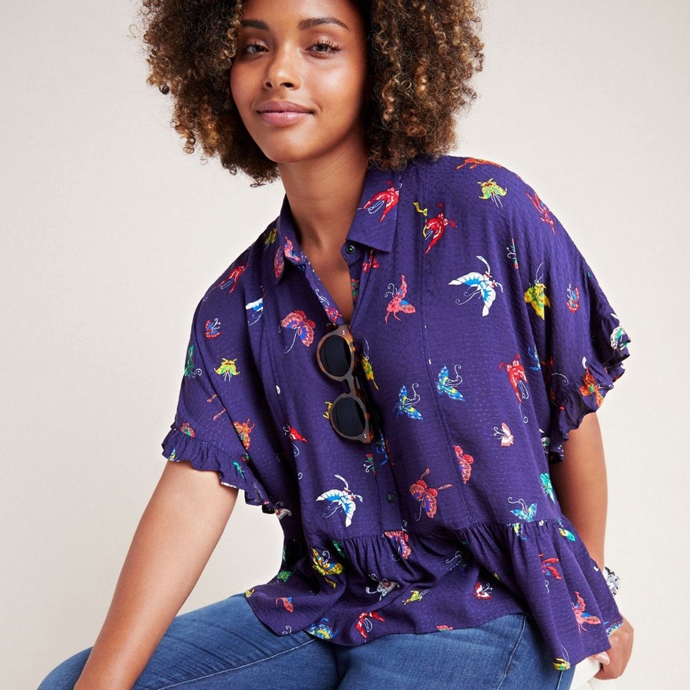 Maeve Mallory ruffle blouse